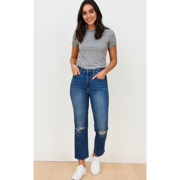 Madewell Denim - MADEWELL | Distressed Cali Demi Boot Bootcut Denim Jeans in Lockwood Wash Sz. 28